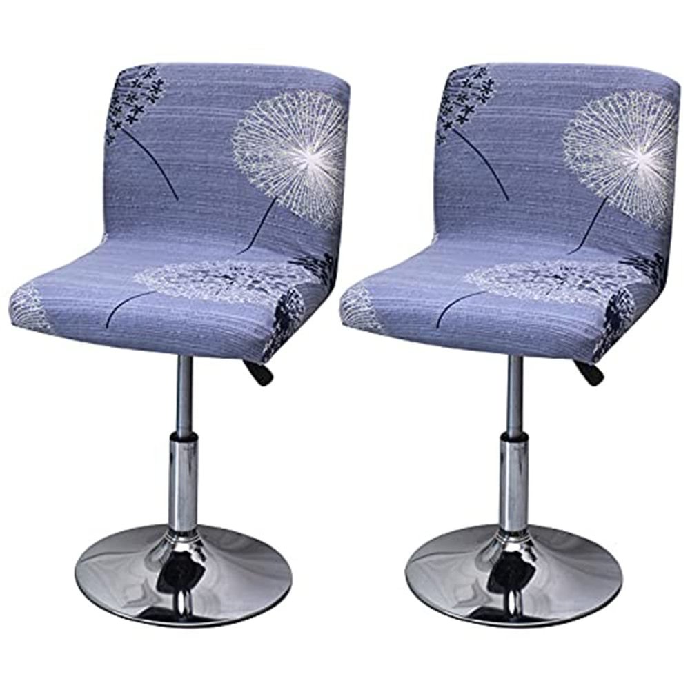 Bar Stool Chair Covers Set of 2 Low Back Chair Slipcovers Stretch Polyester Seat Covers Removable Swivel Chair Protector for Bar Office Dining Chair,O,2pieces