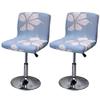 Bar Stool Chair Covers Set of 2 Low Back Chair Slipcovers Stretch Polyester Seat Covers Removable Swivel Chair Protector for Bar Office Dining Chair,P,2pieces view 1