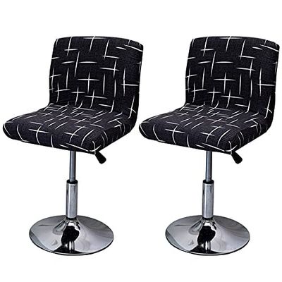 XGANGM Bar Stool Chair Covers Set of 2 Low Back Chair Slipcovers Stretch Polyester Seat Covers Removable Swivel Chair Protector for Bar Office Dining Chair,A,2pieces