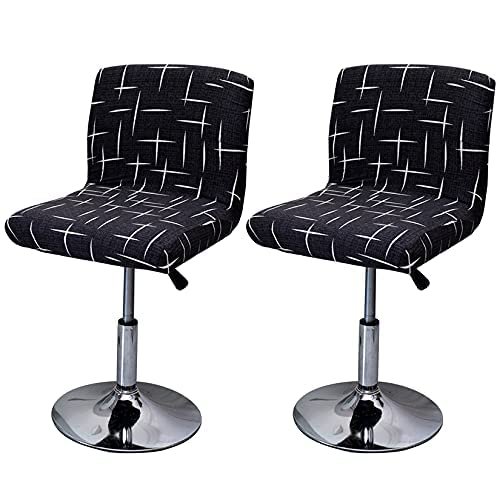 XGANGM Bar Stool Chair Covers Set of 2 Low Back Chair Slipcovers Stretch Polyester Seat Covers Removable Swivel Chair Protector for Bar Office Dining Chair,A,2pieces