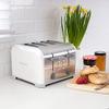 Kenmore Toaster 4 Slice - Extra Wide Slot Countertop Kitchen Appliance, Defrost Function, Tostador De Pan, 9 Shade Settings, Compact Design, Easy Clean Crumb Tray, Bread Bagel, Stainless Steel White view 2