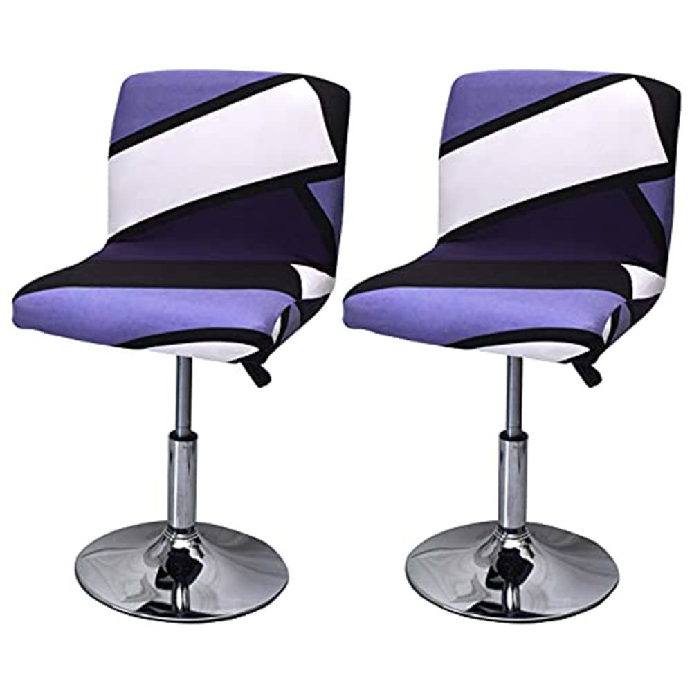XGANGM Bar Stool Chair Covers Set of 2 Low Back Chair Slipcovers Stretch Polyester Seat Covers Removable Swivel Chair Protector for Bar Office Dining Chair,L,2pieces