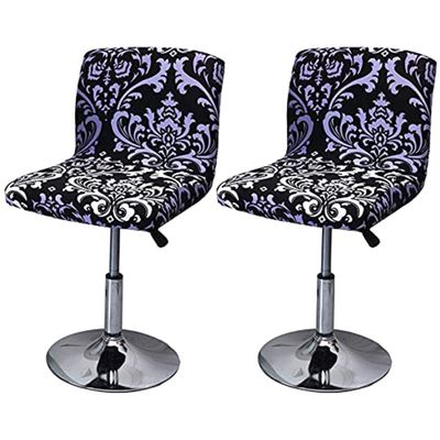 XGANGM Bar Stool Chair Covers Set of 2 Low Back Chair Slipcovers Stretch Polyester Seat Covers Removable Swivel Chair Protector for Bar Office Dining Chair,H,2pieces