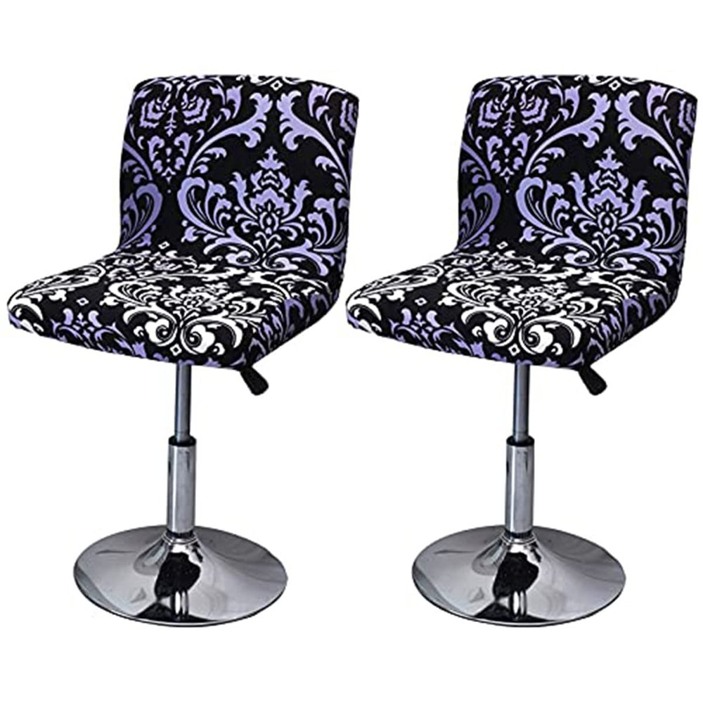 XGANGM Bar Stool Chair Covers Set of 2 Low Back Chair Slipcovers Stretch Polyester Seat Covers Removable Swivel Chair Protector for Bar Office Dining Chair,H,2pieces
