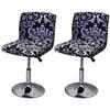 XGANGM Bar Stool Chair Covers Set of 2 Low Back Chair Slipcovers Stretch Polyester Seat Covers Removable Swivel Chair Protector for Bar Office Dining Chair,H,2pieces view 1