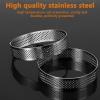 10 Pcs 3.5 Inch 304 Stainless Steel Tart Ring, Heat-Resistant Perforated Cake Mousse Ring, Round Ring Baking Small Fruit Tarte Crust Tools (9cm) view 4