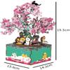 WJFMZS Music Box for Girls, Sakura Tree Under The Rotating DIY Music Box Handmade Stitching Wooden Creative Birthday Gift Music Box Decoration Ornament for Children, Parents view 2