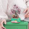 WJFMZS Music Box for Girls, Sakura Tree Under The Rotating DIY Music Box Handmade Stitching Wooden Creative Birthday Gift Music Box Decoration Ornament for Children, Parents view 3