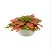 Artificial Peach / Pink and Green Succulent Plant in White Ceramic Vase view 3