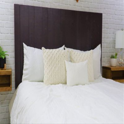 Barn Walls Plum Wine Purple Headboard, Earth Tone, Contemporary Solid Wood Panel, Leans and Sticks on Wall, Smooth Finish, Rattle Free, Full Size