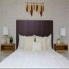 Barn Walls Plum Wine Purple Headboard, Earth Tone, Contemporary Solid Wood Panel, Leans and Sticks on Wall, Smooth Finish, Rattle Free, Full Size view 2
