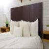 Barn Walls Plum Wine Purple Headboard, Earth Tone, Contemporary Solid Wood Panel, Leans and Sticks on Wall, Smooth Finish, Rattle Free, Full Size view 3