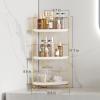 FSyueyun 3-Tier Bathroom Corner Shelf Organizer Countertop, Kitchen Spice Rack Vanity Tray Perfume Makeup Organizer Cosmetic Storage Tray Standing Shelf (Gold) view 2