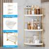 FSyueyun 3-Tier Bathroom Corner Shelf Organizer Countertop, Kitchen Spice Rack Vanity Tray Perfume Makeup Organizer Cosmetic Storage Tray Standing Shelf (Gold) view 3