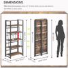 4NM No Assembly Folding Bookshelf, 5-Shelf 62.2" H Collapsible Foldable Bookcase Storage for Small Spaces, Rustic Brown and Black view 2