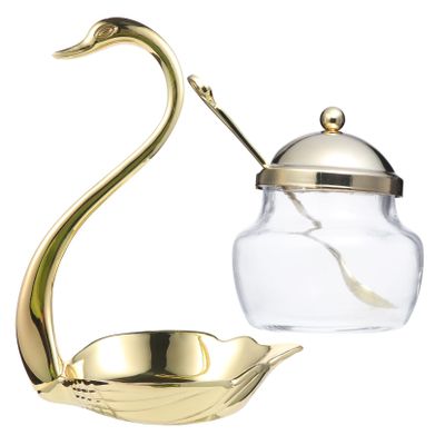 1pc Jar Storage Bottles Sugar Bowl with Seasoning Canister Salt Cellar Containers for Food Pots Empty Seasoning Bowl Candy Jar Glass Salt Shaker Zinc Alloy