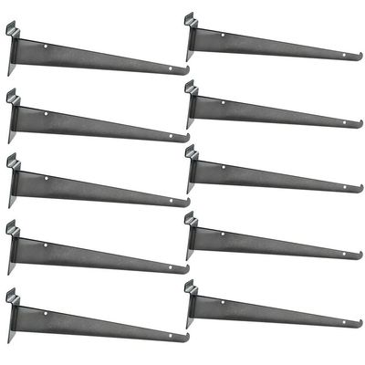 Prolinemax 10" Slatwall Shelf Bracket Knife Shelf Display Shelf, Metal, Chrome - Pack 10