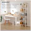 4NM No Assembly Folding Bookshelf, 5-Shelf 62.2" H Collapsible Foldable Bookcase Storage for Small Spaces, Natural White view 3