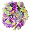 Happy Easter Bunny Spring Wreath with Spring Flower, Handmade Chiffon Flower Easter Eggs and Ornament With Butterfly view 3