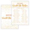Disfuco Birthday Would She Rather - Birthday Game Cards - party game - 30cards  Birthday Card Set - (birth02) view 1