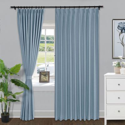 Fcoise 84 Inches Long Blackout Curtains Extra Wide Linen Window Curtains Panels Pinch Pleat Room Divider Drapes for Dorm Decor/Doorway/Restaurant (100 W x 84 L Inches, 1 Panel, Cloisoone)