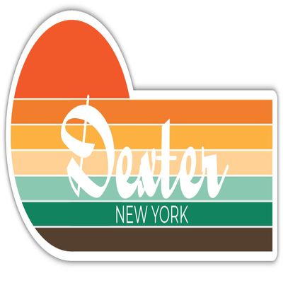 Dexter New York 2 x 1.25 Inch Sticker Retro Vintage Sunset City 70s Aesthetic Design