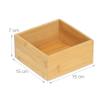 Relaxdays Bamboo Organiser Box, Flat Storage Box without Lid, HBT 7 x 15 x 15 cm, Bamboo Box Kitchen, Bathroom, Office, Natural view 4