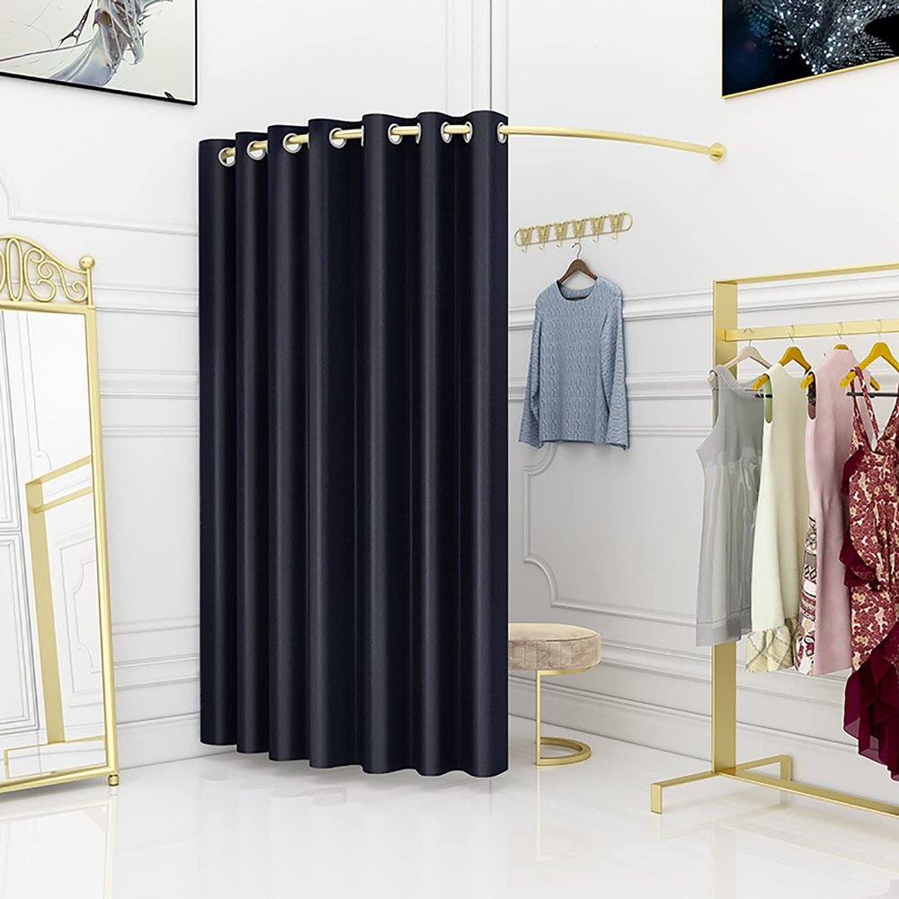 JMCAJIE Portable Dressing Room,Fitting Room for Boutique,Clothing Store Fitting Room,A Women's Clothing Store,C-Shaped Curtain Rod Changing Room,Changing Room Used in Mall and Office, Dressing Room