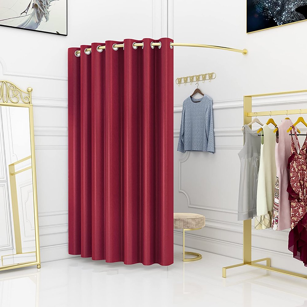 JMCAJIE Portable Dressing Room,Fitting Room for Boutique,Clothing Store Fitting Room,A Women's Clothing Store,C-Shaped Curtain Rod Changing Room,Changing Room Used in Mall and Office, Dressing Room