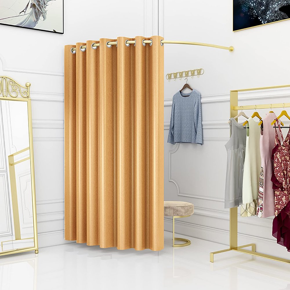 JMCAJIE Portable Dressing Room,Fitting Room for Boutique,Clothing Store Fitting Room,A Women's Clothing Store,C-Shaped Curtain Rod Changing Room,Changing Room Used in Mall and Office, Dressing Room