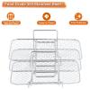 Air Fryer Rack Compatible with Ninja DZ201 DZ401 PowerXL Air Fryer 2-Basket Electric Fryer, Double Basket Air Fryers Rack, 304 Stainless Steel Toast Rack, Multi-Layer Grill Rack, Grill Rack (1 PACK) view 2