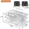 Air Fryer Rack Compatible with Ninja DZ201 DZ401 PowerXL Air Fryer 2-Basket Electric Fryer, Double Basket Air Fryers Rack, 304 Stainless Steel Toast Rack, Multi-Layer Grill Rack, Grill Rack (1 PACK) view 3
