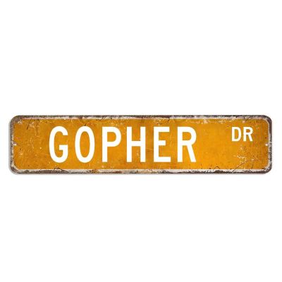 ArogGeld Gopher Metal Sign Gopher Gift Gopher Decor Gopher Lover Sign Custom Street Metal Sign Retro Shabby Chic Wall Art Wall Hanger Home Decor Wall Decorations Rustic Farmhouse Signs