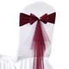 LIZIMI Polyester Stretch Chair Sashes Bands Organza Sash Bows Spandex Bows for Party Birthday Hotel Wedding Banquets Decoration (Burgundy 100 PCS) view 1