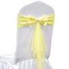 LIZIMI Polyester Stretch Chair Sashes Bands Organza Chair Sash Bows Spandex Bows for Party Birthday Hotel Wedding Banquets Decoration (Yellow 50 PCS) view 1