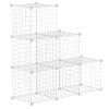 HUBSON Wire Cube Storage Organizer, Book/Toy/Craft/Potted Plants and petCloset Organizers and Storage Shelves, 6-Cube Freely Combinable Metal Grids Storage Shelf, White Iron view 1