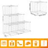 HUBSON Wire Cube Storage Organizer, Book/Toy/Craft/Potted Plants and petCloset Organizers and Storage Shelves, 6-Cube Freely Combinable Metal Grids Storage Shelf, White Iron view 3