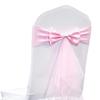 LIZIMI Polyester Stretch Chair Sashes Bands Organza Sash Bows Spandex Bows for Party Birthday Hotel Wedding Banquets Decoration (Pink 100 PCS) view 1