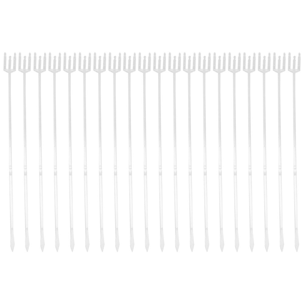 Xmas Plastic Trident Bouquet Picks, 80pcs White Flower Card Holders