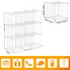 HUBSON Wire Cube Storage Organizer, Book/Toy/Craft/Potted Plants and petCloset Organizers and Storage Shelves, 9-Cube Freely Combinable Metal Grids Storage Shelf, White Iron view 3