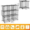 HUBSON Wire Cube Storage Organizer, Book/Toy/Craft/Potted Plants and petCloset Organizers and Storage Shelves, 9-Cube Freely Combinable Metal Grids Storage Shelf,Black Iron view 3