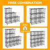 HUBSON Wire Cube Storage Organizer, Book/Toy/Craft/Potted Plants and petCloset Organizers and Storage Shelves, 9-Cube Freely Combinable Metal Grids Storage Shelf,Black Iron view 4