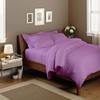100% Soft Cotton 5 PC Bedding Comforter Set, Queen/Full -Lilac Solid Duvet Insert All Season Warmth Comfortable Lightweight Comforter with 4 Pillow Shams 500 GSM Fill Power Quilted Set view 1