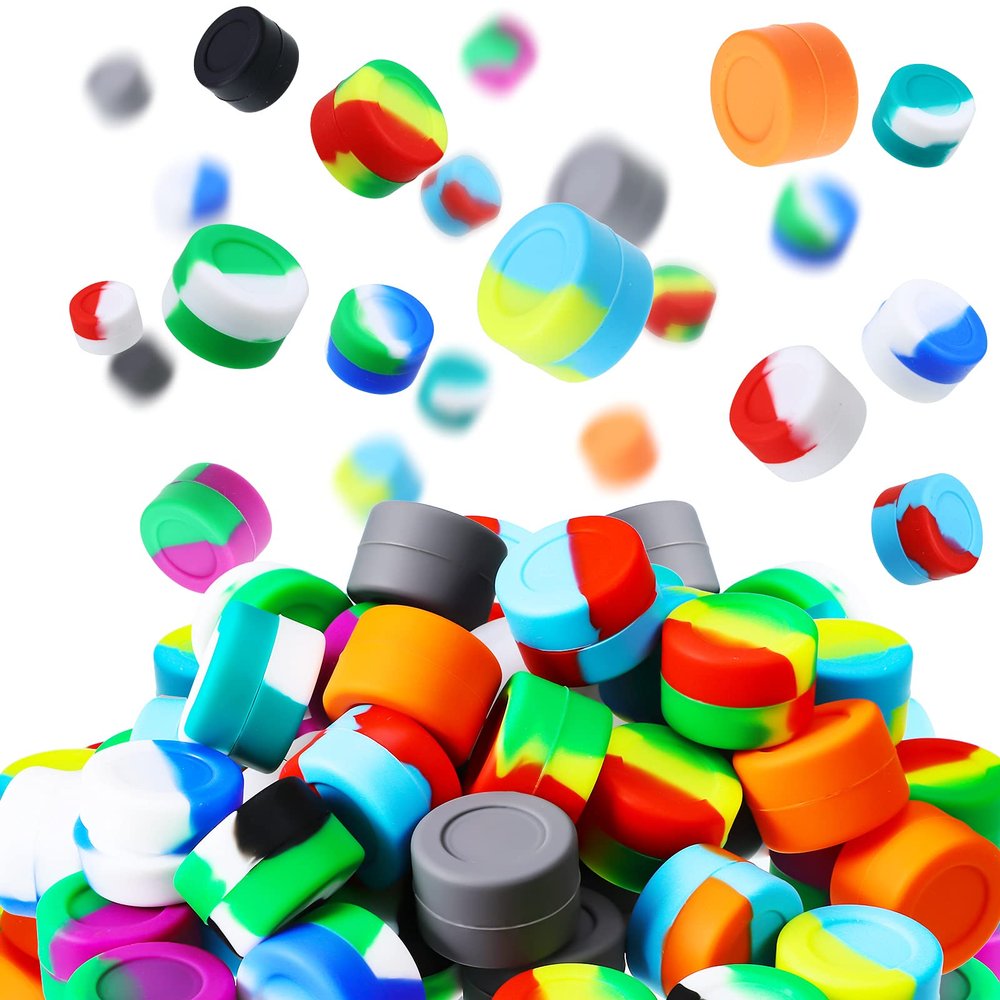 Outus 100 Pcs 2 ml Silicone Wax Containers, Colored