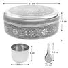 KSJONE Designer Spice Container Masala Dabba, 7 Spice Jars, Holds 7 Spices, Spice Container Box, Polished Stainless Steel with 7 Serving Spoons, Indian Masala Dabba with Lid, 8 Inch view 2
