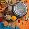 KSJONE Designer Spice Container Masala Dabba, 7 Spice Jars, Holds 7 Spices, Spice Container Box, Polished Stainless Steel with 7 Serving Spoons, Indian Masala Dabba with Lid, 8 Inch view 3
