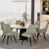 Alunaune Modern Dining Chairs Set of 2 Upholstered Kitchen Chairs, Mid Century Armless Leisure Accent Chair, Living Room Faux Suede Desk Side Chair with Metal Legs-Grey Green view 3
