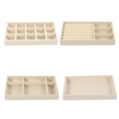 Hemobllo 4pcs Jewelry Drawer Storage Organizer Stackable Jewelry Display Case Soft Lining for Necklaces and Bracelets for Home Decor and Giving
