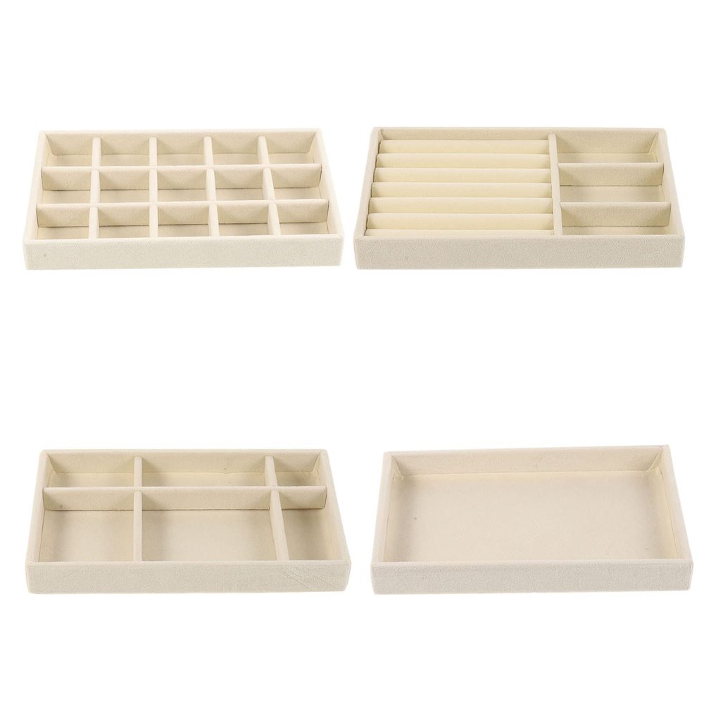 Hemobllo 4pcs Jewelry Drawer Storage Organizer Stackable Jewelry Display Case Soft Lining for Necklaces and Bracelets for Home Decor and Giving