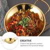 Cabilock Japanese Frying Pot Korean Ramen Noodle Pot Stainless Steel Ramyun Cooker with Double Handle Soup Stew Pot Stockpot Instant Noodle Bowl for Home Restaurant Gold 20cm Stainless Frying Pan view 3